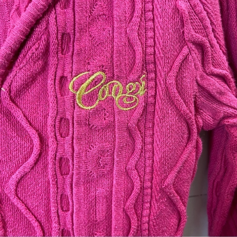 Coogi | RARE! Vintage Pink Long Lined Zip Up Sweater Size Medium - Picture 6 of 10